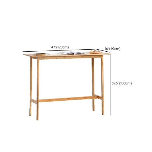 Moderner Stil Rechteck Tisch Bambus Bar Esstisch mit Fußstütze