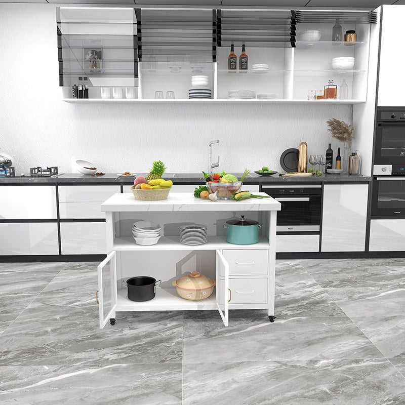 引き出し付きモダンな長方形の準備テーブルダイニングルームキッチントロリー