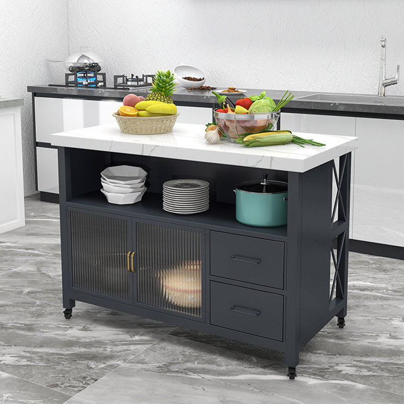引き出し付きモダンな長方形の準備テーブルダイニングルームキッチントロリー