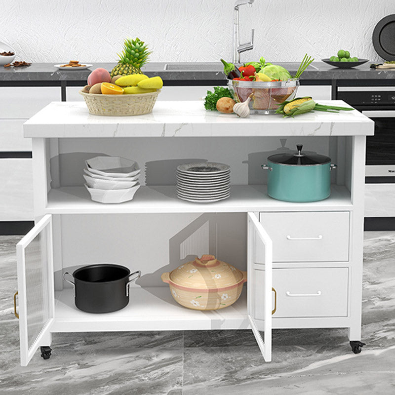 引き出し付きモダンな長方形の準備テーブルダイニングルームキッチントロリー