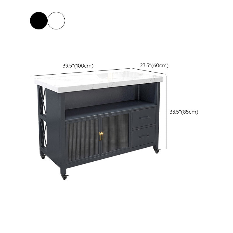引き出し付きモダンな長方形の準備テーブルダイニングルームキッチントロリー