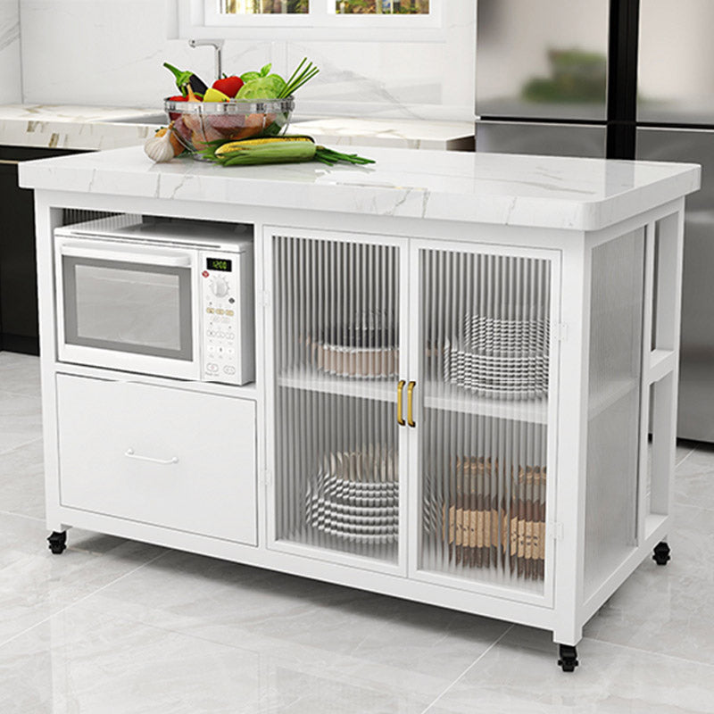 Dining Room Kitchen Island Table Modern Prep Table with Drawer