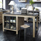 Dining Room Kitchen Island Table Modern Prep Table with Storage Cabinet