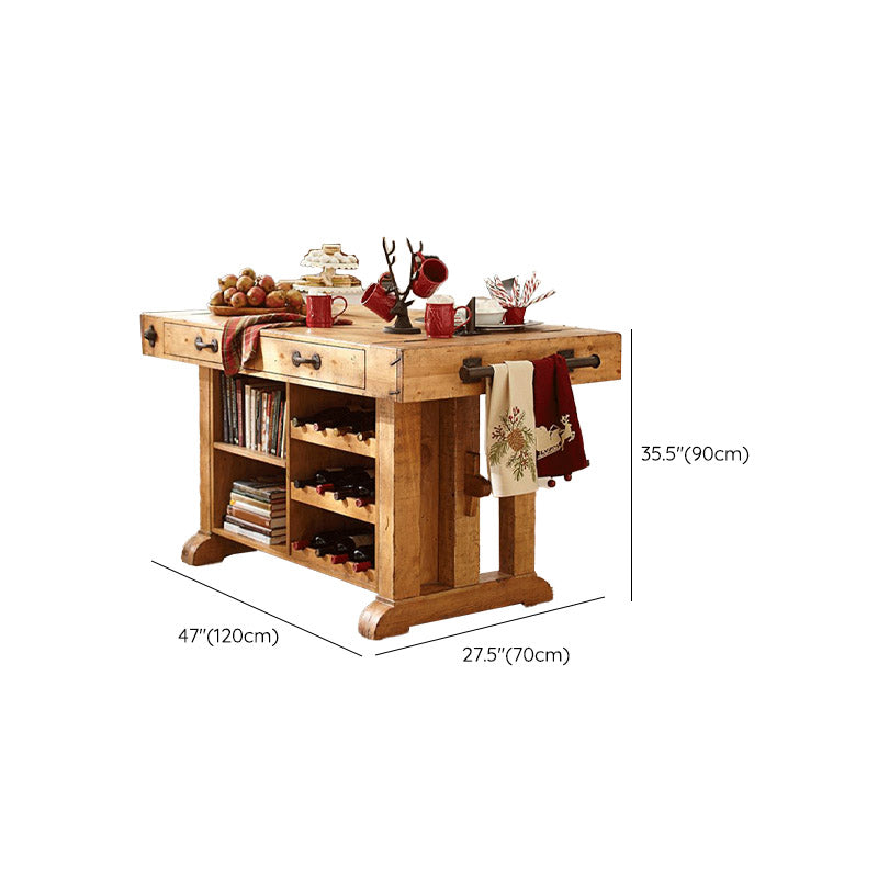 Modern Kitchen Island Table Dining Room Prep Table with Open Shelves Clearhalo 'furn' 'furn_kitchen_islands_carts' 'Furniture' 'Kitchen & Dining Furniture' 'Kitchen Islands & Carts' 'kitchen_islands_carts' 7017104