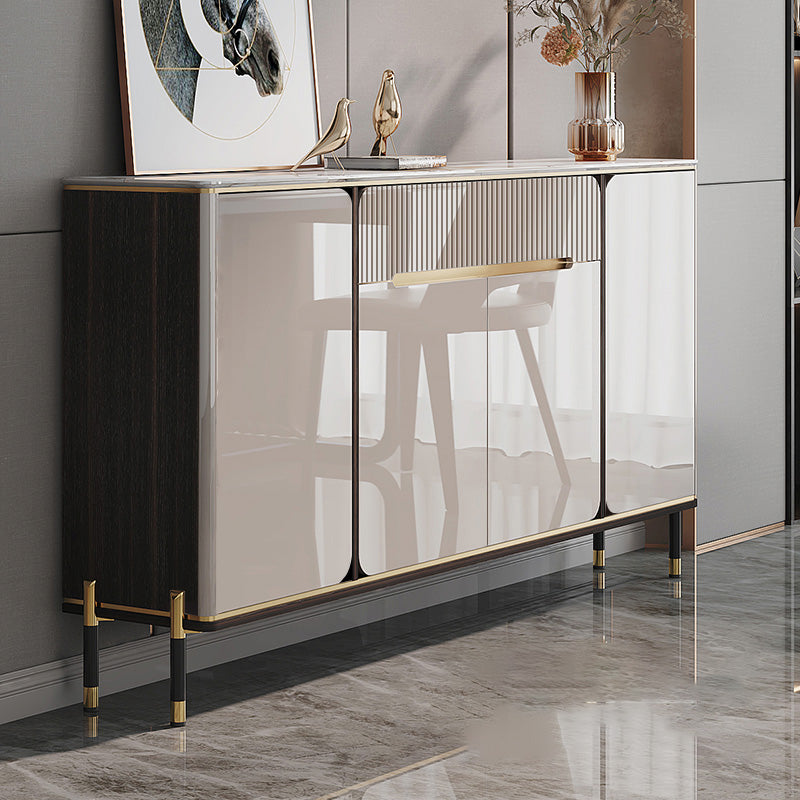 Scheda laterale moderna per scaffalature regolabili in pietra di calcolo con cassetti e armadi