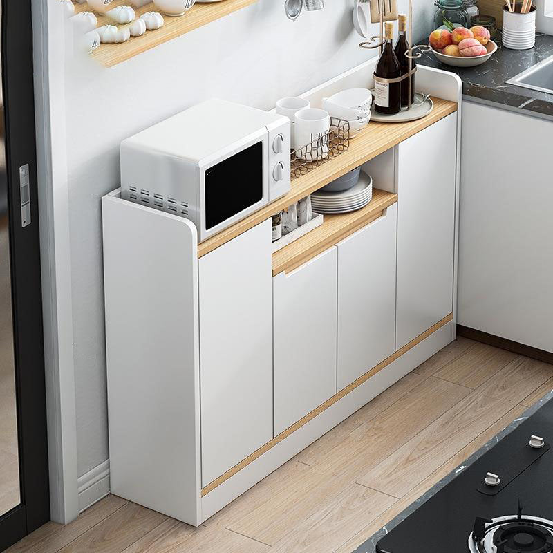 Glam Dining Buffet Wood Buffet Server with Drawers and Cabinets 47"L x 12"W x 31"H White Clearhalo 'buffet_sideboard' 'Buffets & Sideboards' 'furn' 'furn_buffet_sideboard' 'Furniture' 'Kitchen & Dining Furniture' 7017257