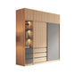 Bedroom Sliding Door Storage Cabinet Light Wood Finish Modern Cabinet with Drawers Armoire & Side Cabinet & Top Cabinet Clearhalo 'Armoires & Wardrobes' 'armoires_wardrobes' 'Bedroom Furniture' 'furn' 'furn_armoires_wardrobes' 'Furniture' 7017290