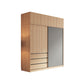 Bedroom Sliding Door Storage Cabinet Light Wood Finish Modern Cabinet with Drawers Armoire with Top Cabinet Clearhalo 'Armoires & Wardrobes' 'armoires_wardrobes' 'Bedroom Furniture' 'furn' 'furn_armoires_wardrobes' 'Furniture' 7017294