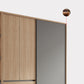 Bedroom Sliding Door Storage Cabinet Light Wood Finish Modern Cabinet with Drawers Clearhalo 'Armoires & Wardrobes' 'armoires_wardrobes' 'Bedroom Furniture' 'furn' 'furn_armoires_wardrobes' 'Furniture' 7017297