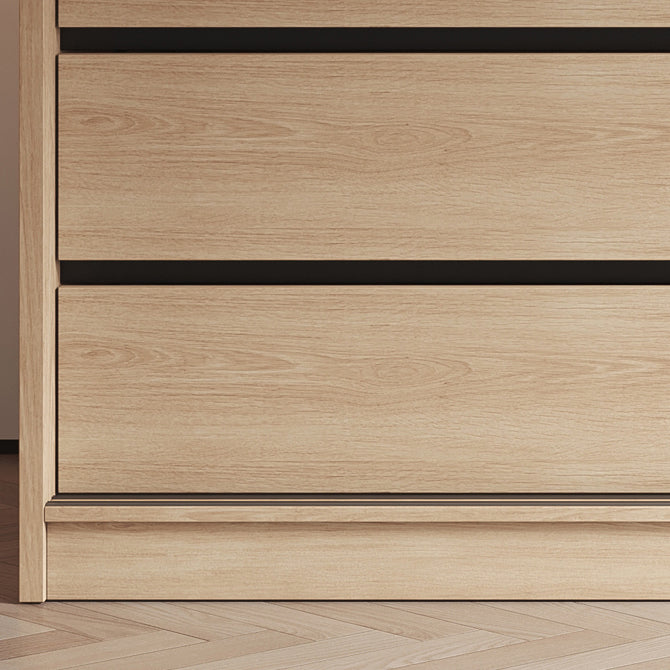 Bedroom Sliding Door Storage Cabinet Light Wood Finish Modern Cabinet with Drawers Clearhalo 'Armoires & Wardrobes' 'armoires_wardrobes' 'Bedroom Furniture' 'furn' 'furn_armoires_wardrobes' 'Furniture' 7017299