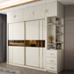 Manufactured Wood White Wardrobe Modern Cabinet with Sliding Doors