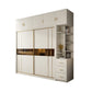 Manufactured Wood White Wardrobe Modern Cabinet with Sliding Doors