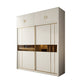 Manufactured Wood White Wardrobe Modern Cabinet with Sliding Doors
