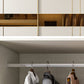 Manufactured Wood White Wardrobe Modern Cabinet with Sliding Doors