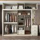 Manufactured Wood White Wardrobe Modern Cabinet with Sliding Doors