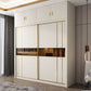 Manufactured Wood White Wardrobe Modern Cabinet with Sliding Doors