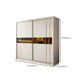 Manufactured Wood White Wardrobe Modern Cabinet with Sliding Doors