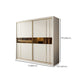 Manufactured Wood White Wardrobe Modern Cabinet with Sliding Doors
