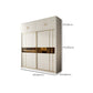 Manufactured Wood White Wardrobe Modern Cabinet with Sliding Doors