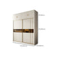 Manufactured Wood White Wardrobe Modern Cabinet with Sliding Doors