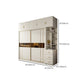Manufactured Wood White Wardrobe Modern Cabinet with Sliding Doors