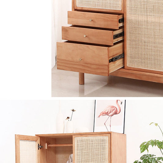 Gabinete de vestuario de riel de ropa Armario moderno de madera sólida