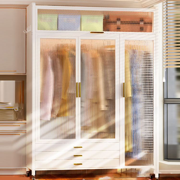 Glass Wardrobe Cabinet Modern Style Combination Armoire for Home Clearhalo 'Armoires & Wardrobes' 'armoires_wardrobes' 'Bedroom Furniture' 'furn' 'furn_armoires_wardrobes' 'Furniture' 7017496
