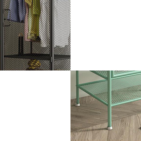 Metal Wardrobe Cabinet Modern Style Clothes Rail Wardrobe Armoire