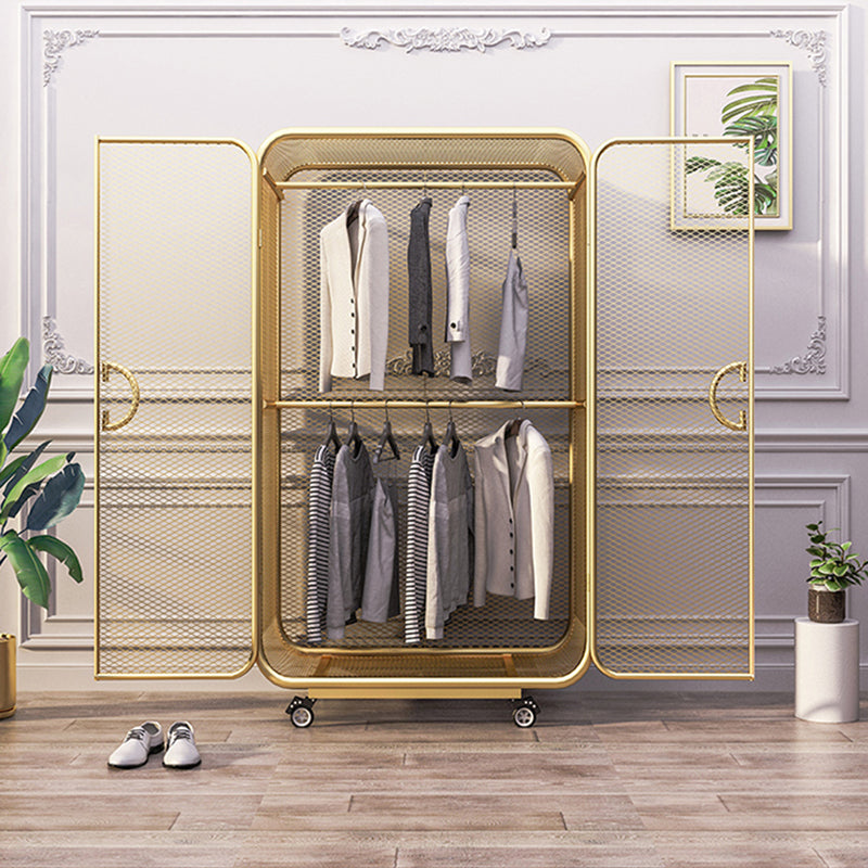 Contemporary Wardrobe Cabinet Metal Wardrobe Closet for Bedroom Clearhalo 'Armoires & Wardrobes' 'armoires_wardrobes' 'Bedroom Furniture' 'furn' 'furn_armoires_wardrobes' 'Furniture' 7017549