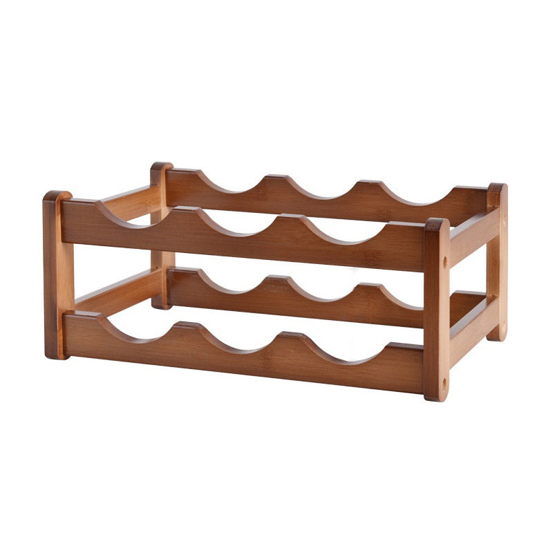 Modern Tabletop Wine Rack Solid Wood Wine Bottle Rack for Living Room