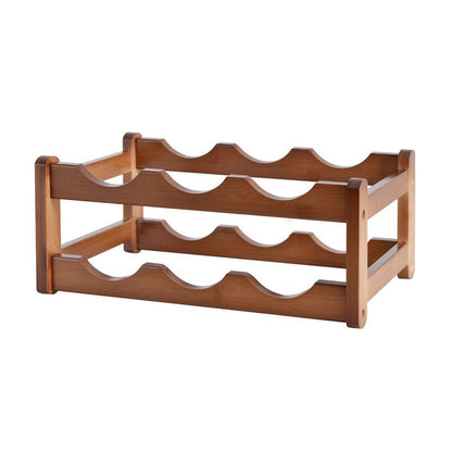 Modern Tabletop Wine Rack Solid Wood Wine Bottle Rack for Living Room