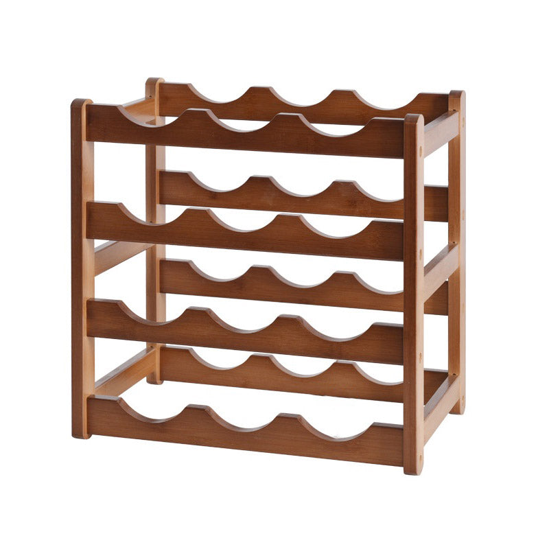 Modern Tabletop Wine Rack Solid Wood Wine Bottle Rack for Living Room