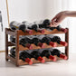 Modern Tabletop Wine Rack Solid Wood Wine Bottle Rack for Living Room