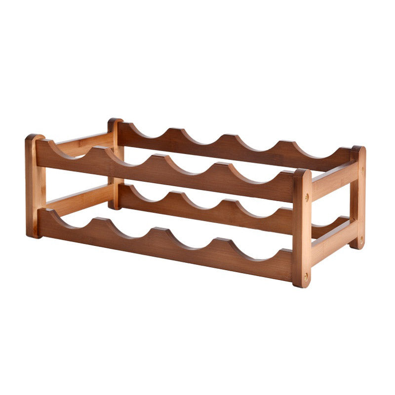 Modern Tabletop Wine Rack Solid Wood Wine Bottle Rack for Living Room