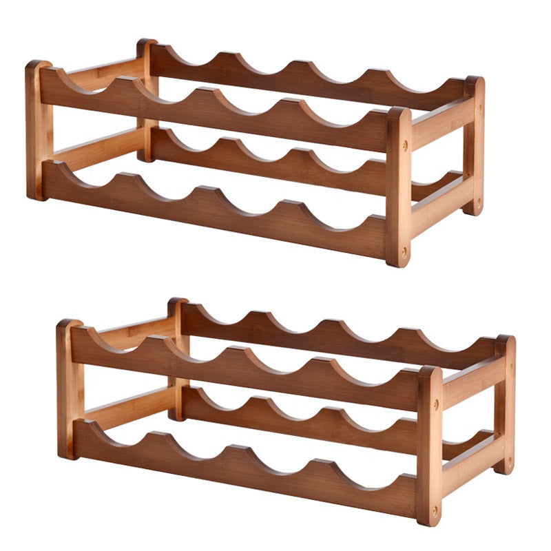 Modern Tabletop Wine Rack Solid Wood Wine Bottle Rack for Living Room