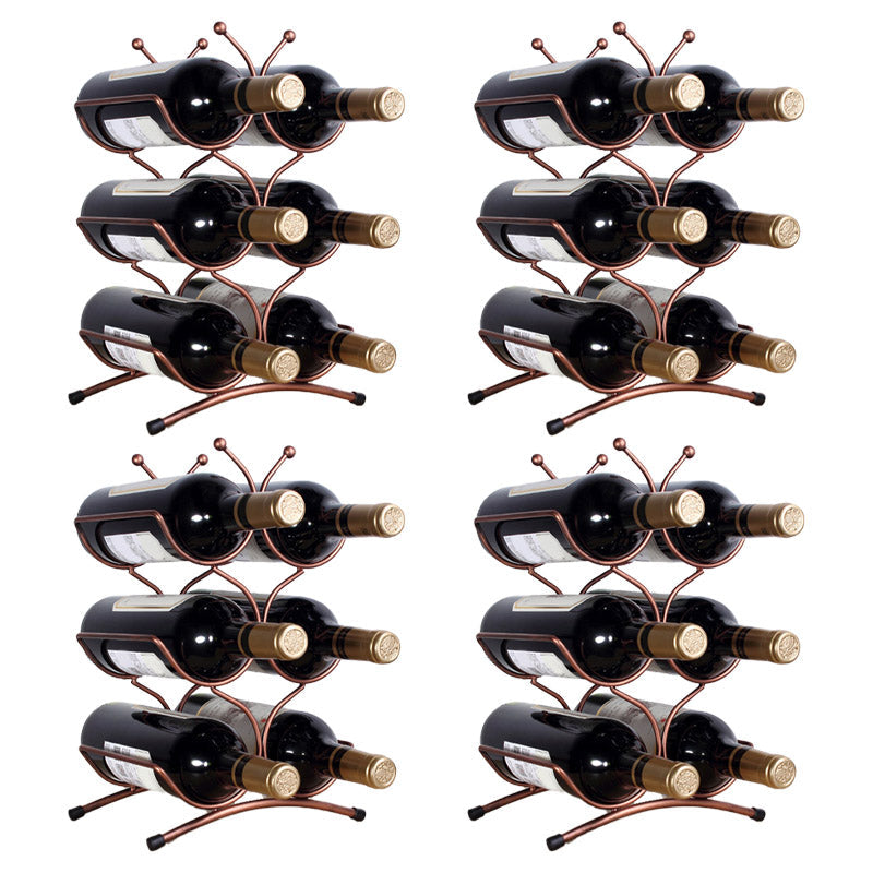 Glam -stijl tafelblad wijnrek metalen wijnflessen rek voor keuken