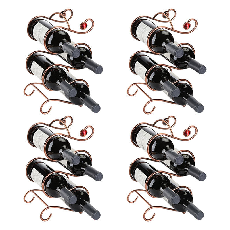 Glam -stijl tafelblad wijnrek metalen wijnflessen rek voor keuken