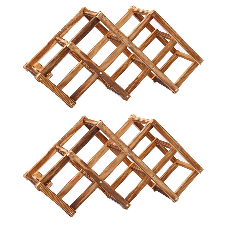 Aanrechtwijnrek massief houten stapelbare wijnflessen rek voor woonkamer