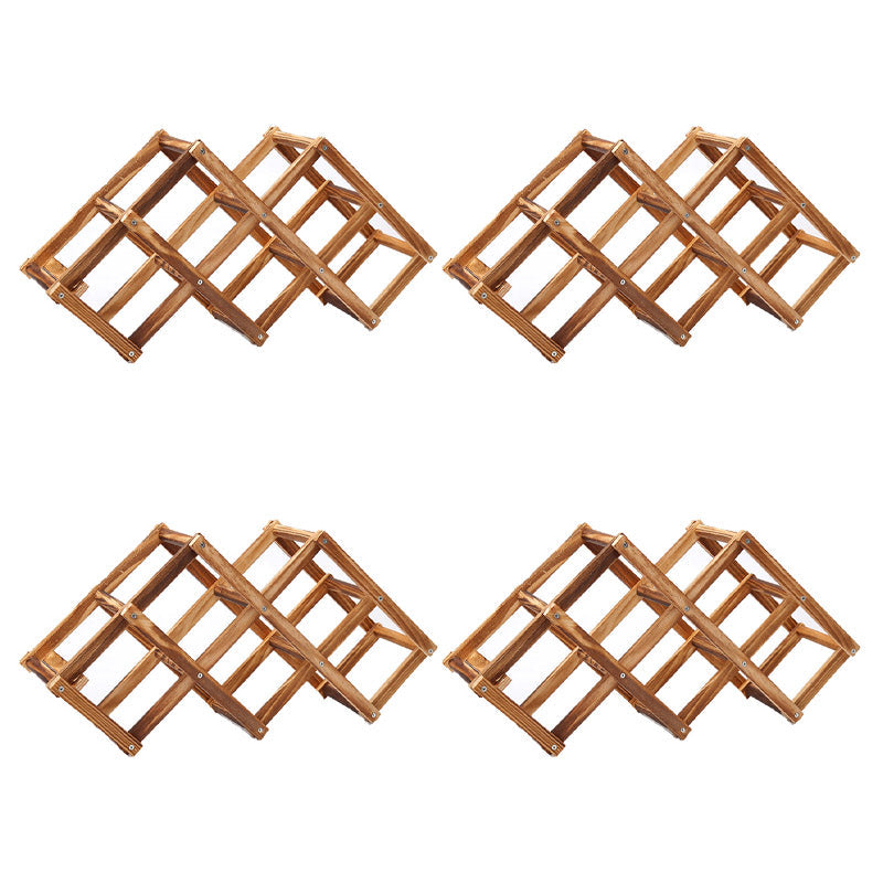 Aanrechtwijnrek massief houten stapelbare wijnflessen rek voor woonkamer