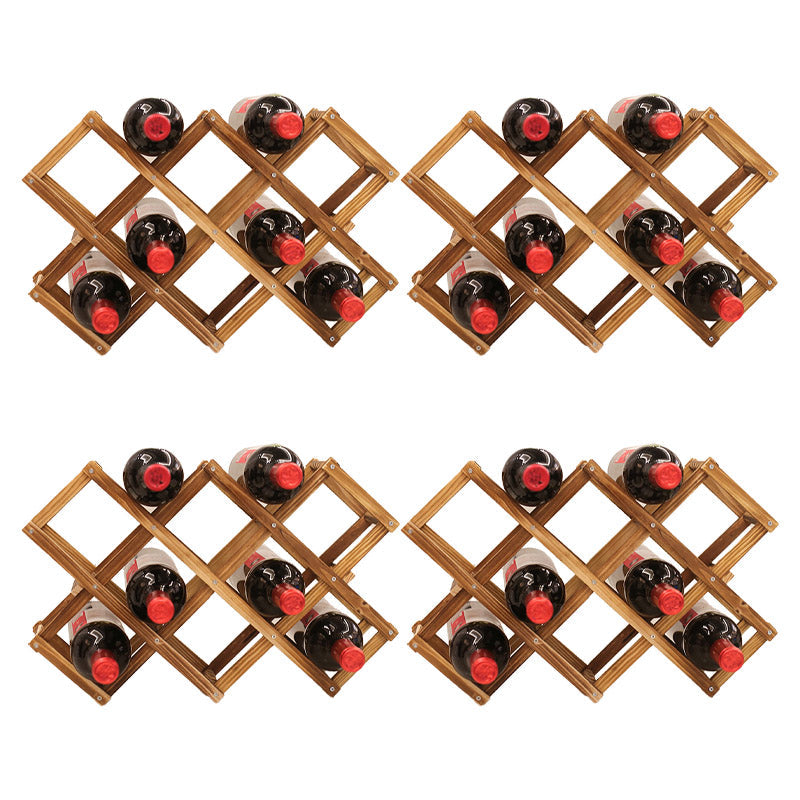 Aanrechtwijnrek massief houten stapelbare wijnflessen rek voor woonkamer