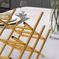 Modern Simple Tabletop Wine Rack Golden Geometry Wine Bottle Rack for Kitchen