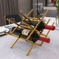 Modern Simple Tabletop Wine Rack Golden Geometry Wine Bottle Rack for Kitchen