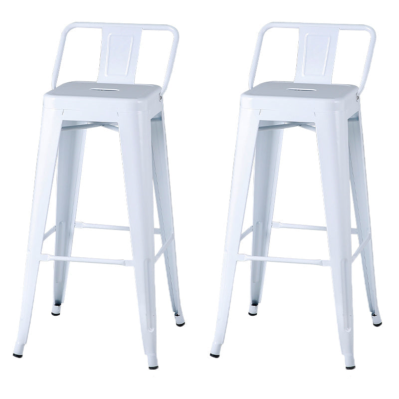 Sgabelli da pranzo quadrati moderni in metallo sgabelli senza braccia con poggiapiedi