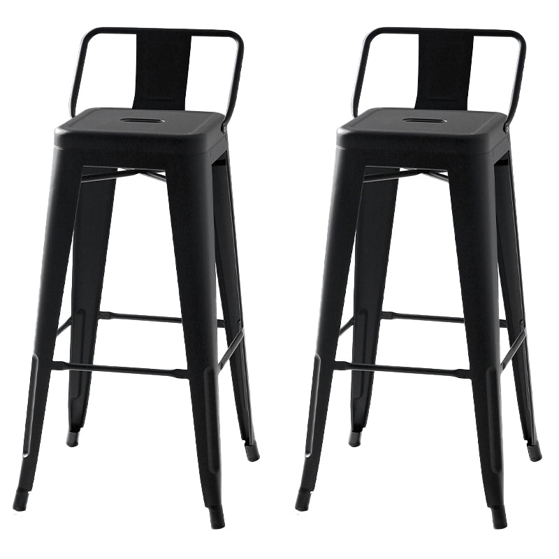 Sgabelli da pranzo quadrati moderni in metallo sgabelli senza braccia con poggiapiedi