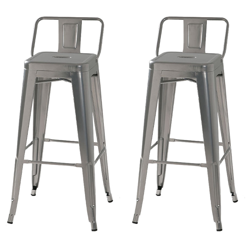 Sgabelli da pranzo quadrati moderni in metallo sgabelli senza braccia con poggiapiedi