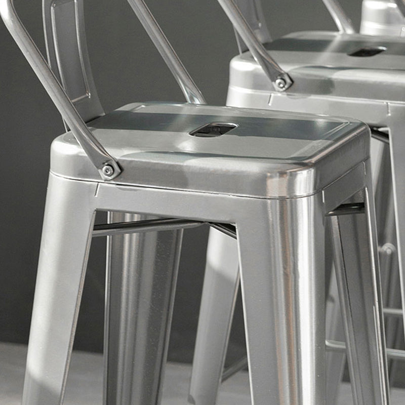 Sgabelli da pranzo quadrati moderni in metallo sgabelli senza braccia con poggiapiedi