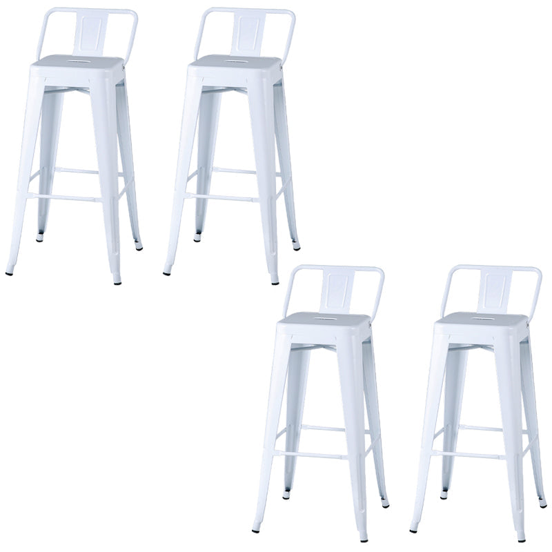 Sgabelli da pranzo quadrati moderni in metallo sgabelli senza braccia con poggiapiedi