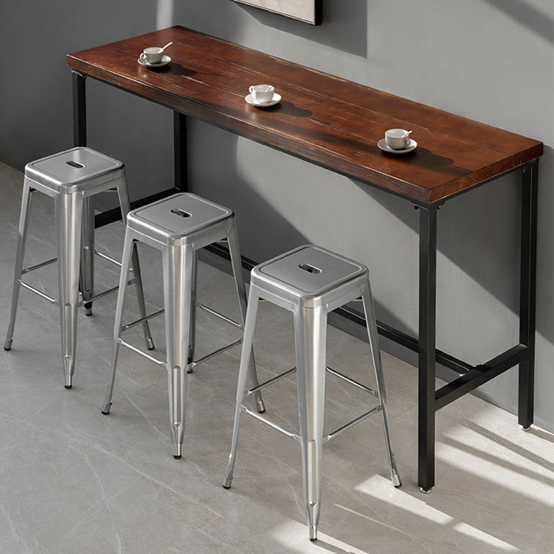 Sgabelli da pranzo quadrati moderni in metallo sgabelli senza braccia con poggiapiedi
