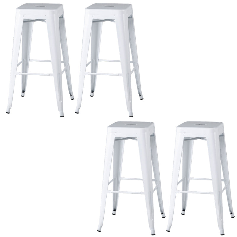 Sgabelli da pranzo quadrati moderni in metallo sgabelli senza braccia con poggiapiedi