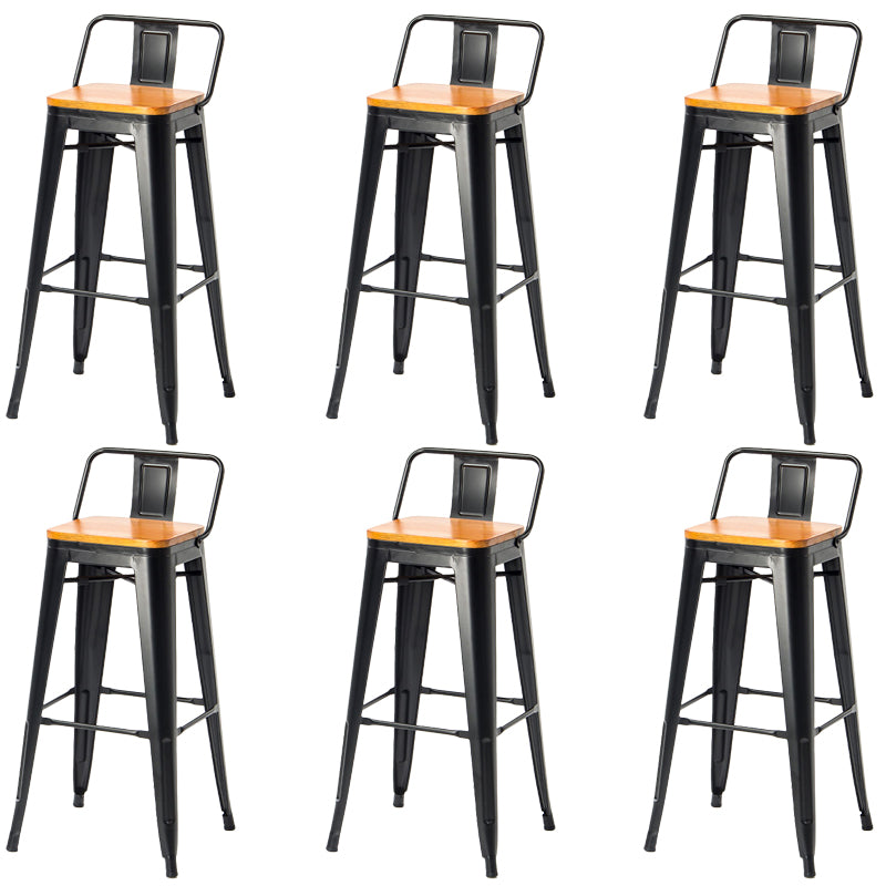 Sgabelli da pranzo quadrati moderni in metallo sgabelli senza braccia con poggiapiedi